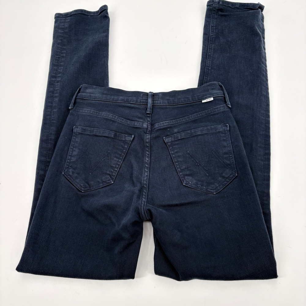 MOTHER 25 The Dazzler Ankle mid-rise straight-leg‎ jeans Button Front Dark Blue - Picture 5 of 14